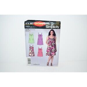 Simplicity Sewing Pattern 2421 Misses Sundress‎ w/Patch Pockets Sz 6-16 UNCUT